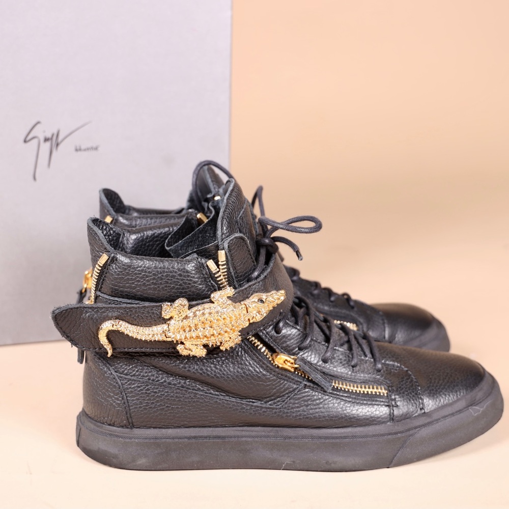 GIUSEPPE ZANOTTI ALLIGATOR HIGH-TOP SNEAKERS